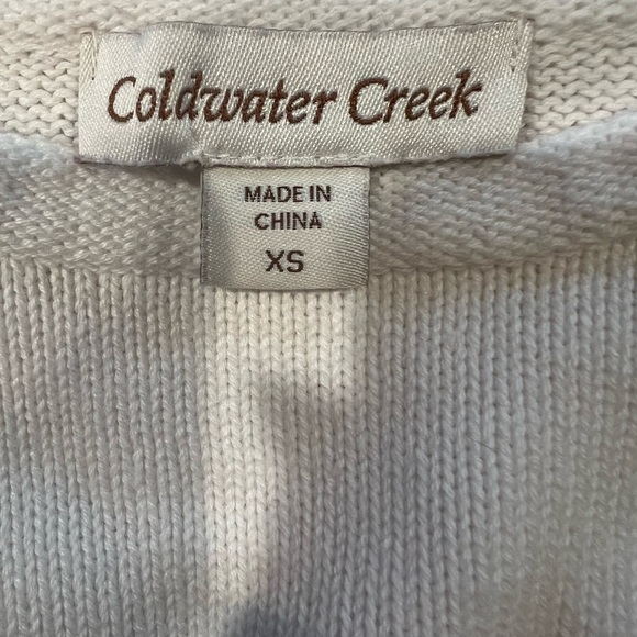 Coldwater Creek Sweater Women’s White Long Sleeve Floral Round Neck XS - Picture 4 of 6